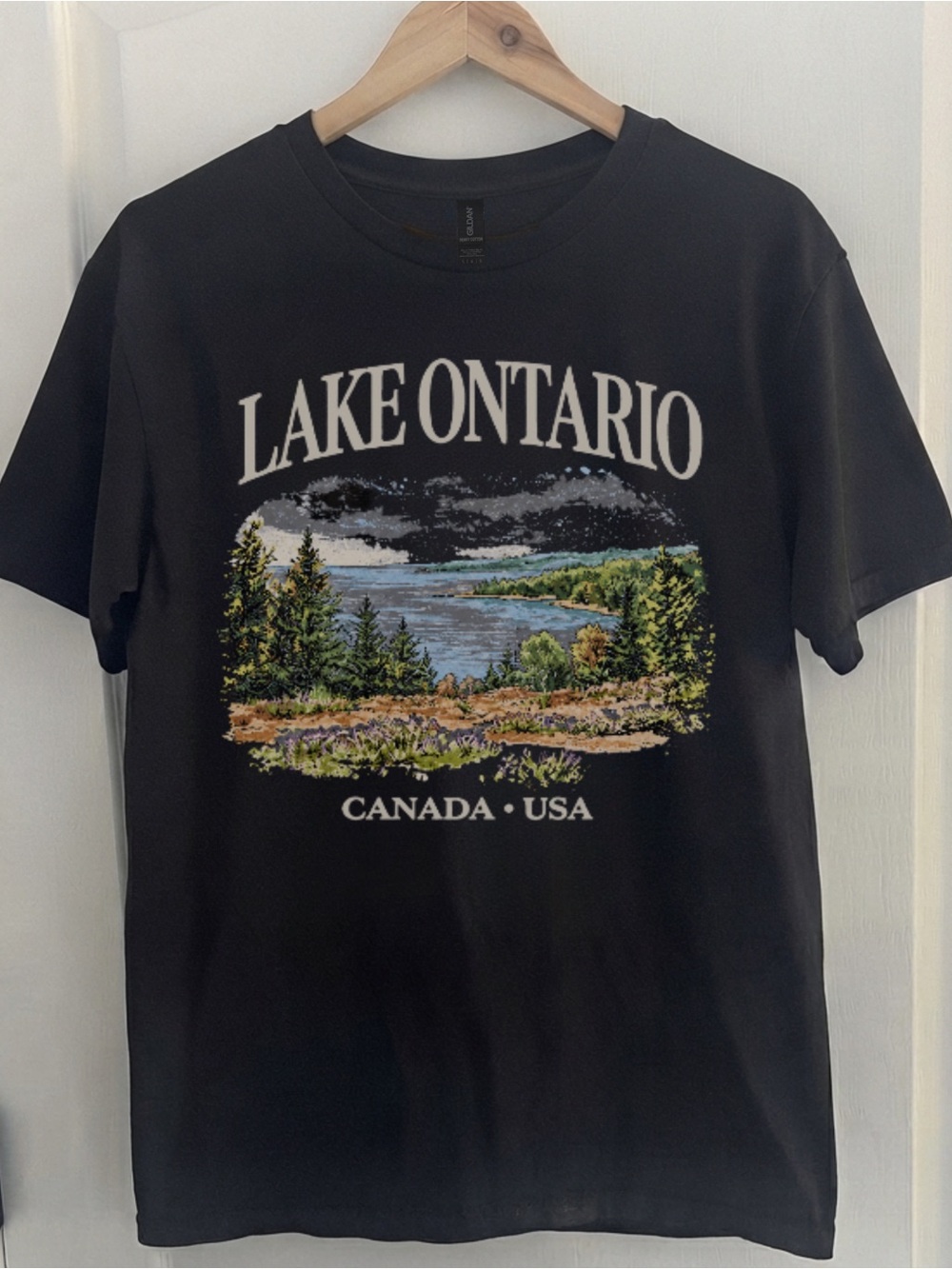 Gildan Black Lake Ontario Graphic Tee